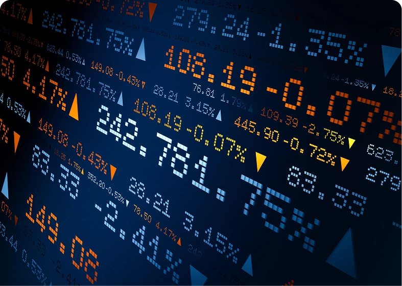 Financial data with numbers and trends