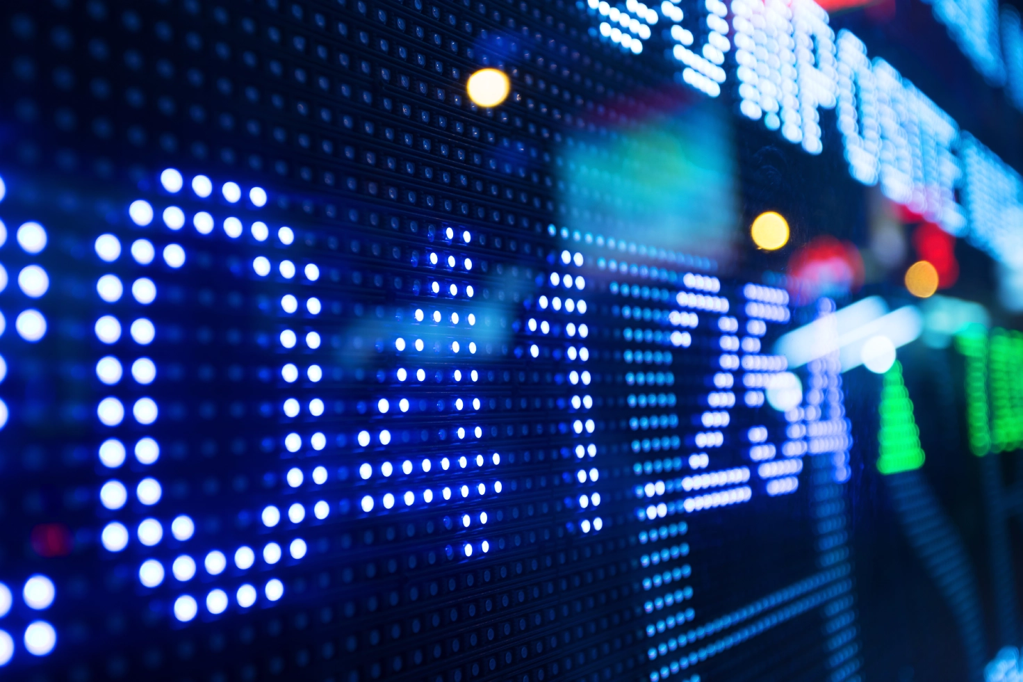 Electronic stock prices on screen