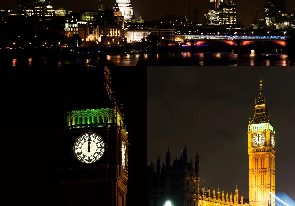 London skyline at night